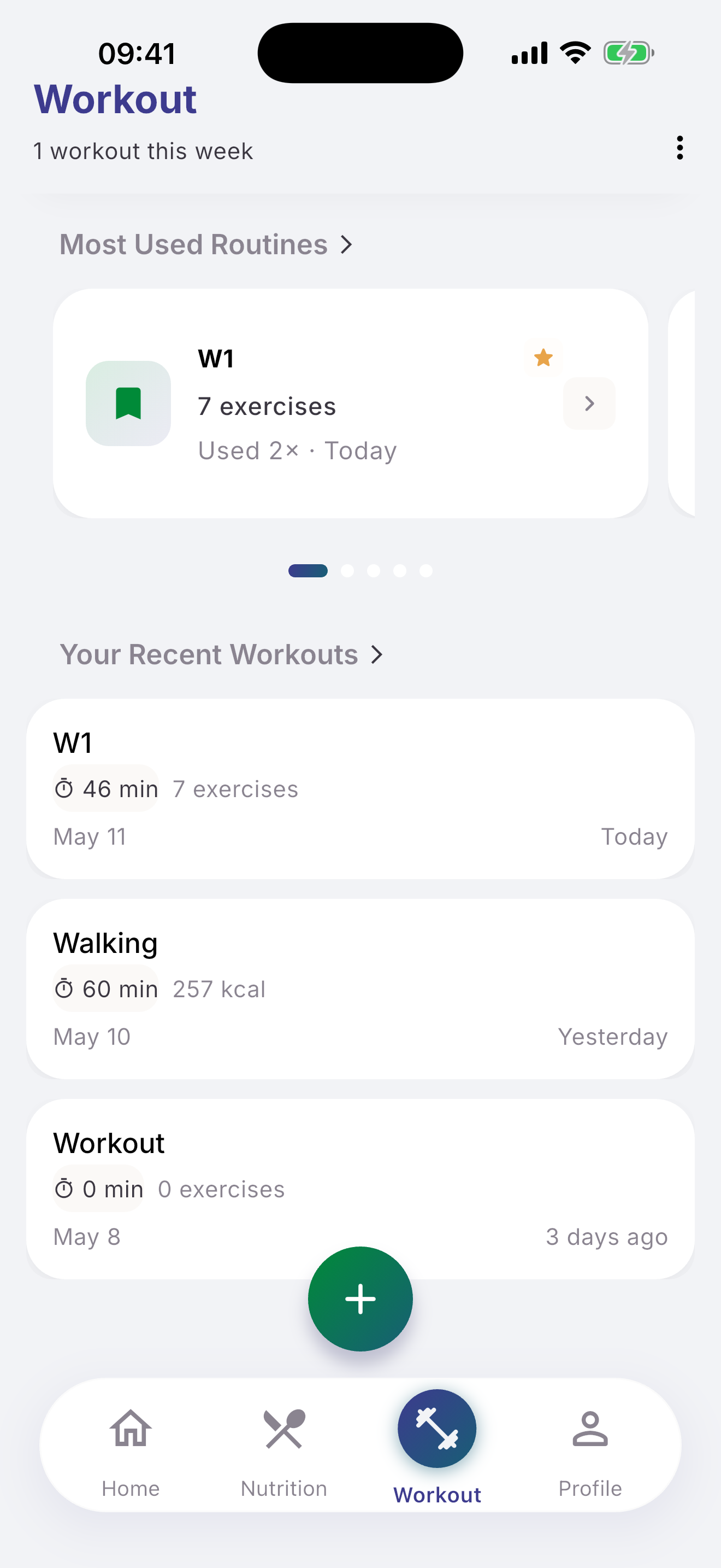 Set and rep tracking details